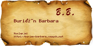 Burián Barbara névjegykártya