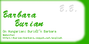 barbara burian business card
